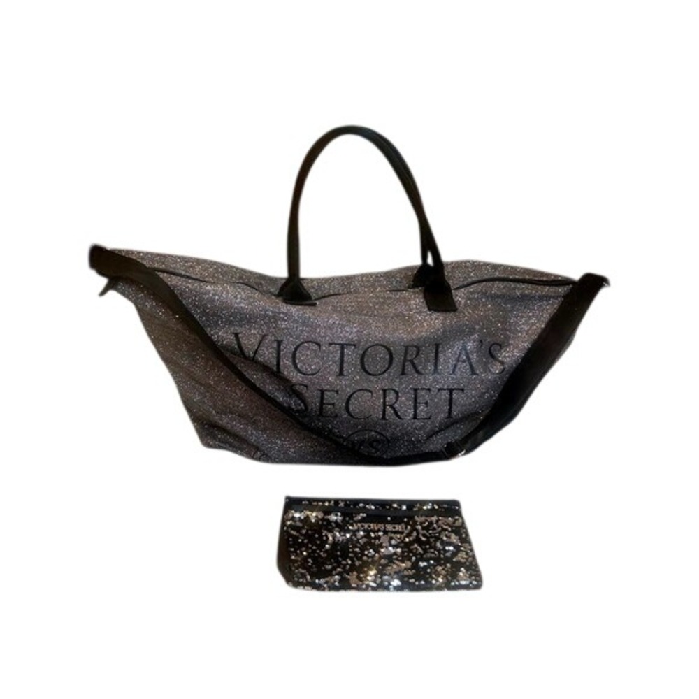 Victoria's‎ Secret Glitter Travel Weekender Duffel Bag with Pouch